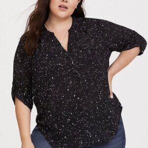 Torrid Georgette Button-Down Pullover Blouse Size 3